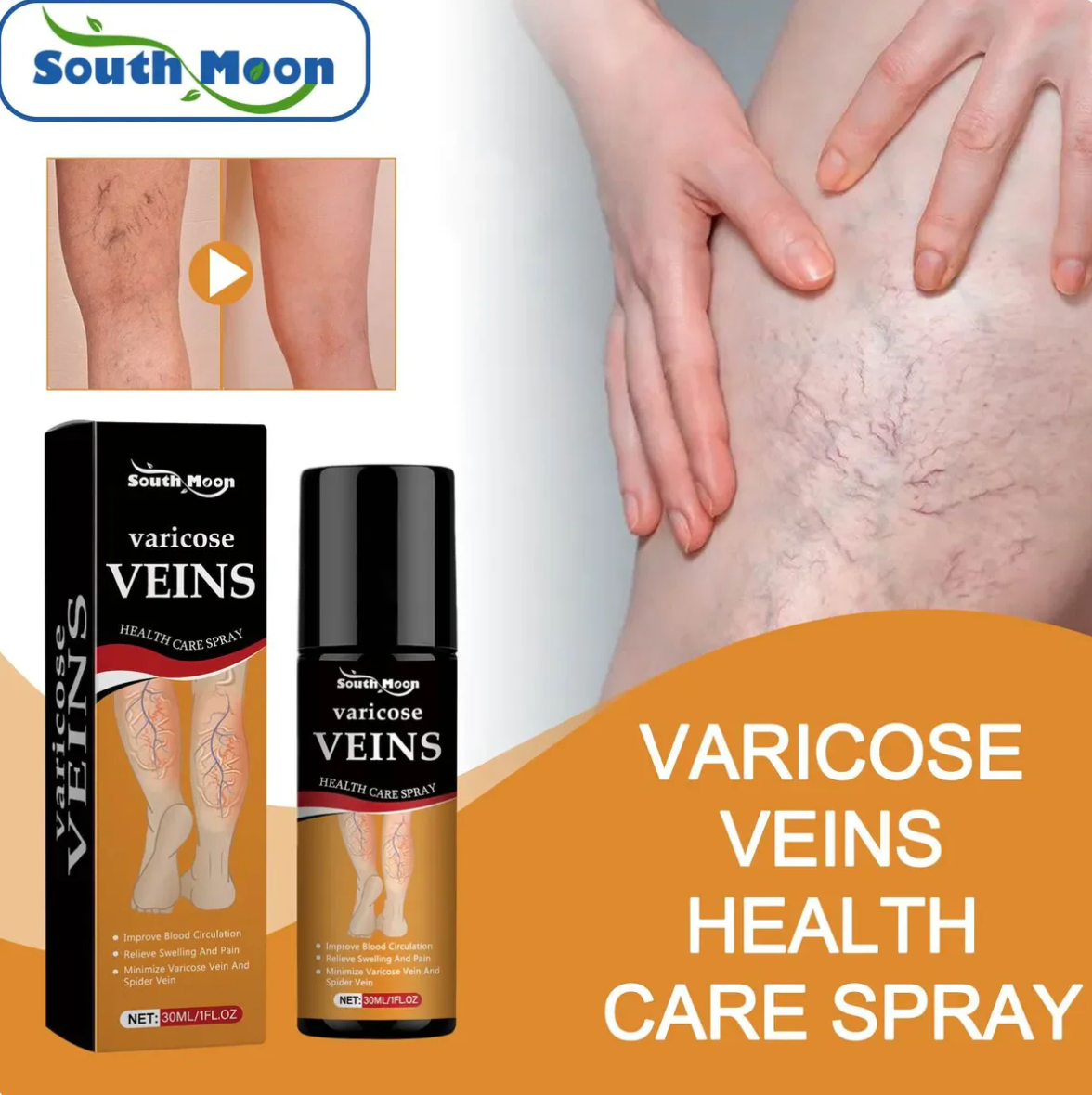 Varicose Veins Spray - Natural Herbal Formula for Fast Relief ( Pack Of 1 )